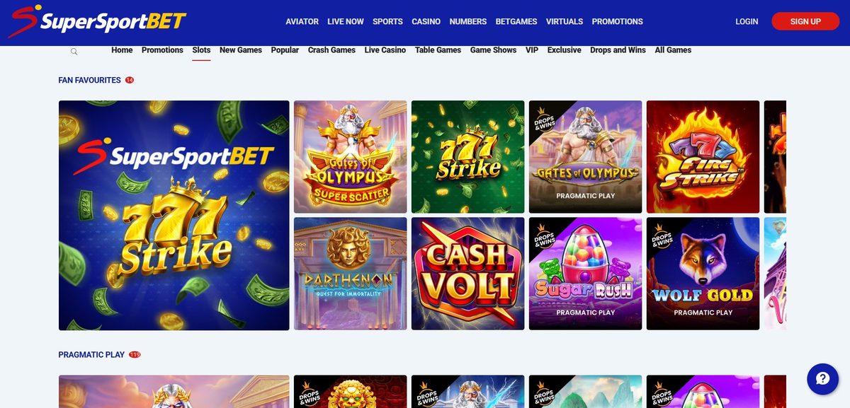 SuperSport Bet None lobby on desktop, captured June 2026 by SpinaZonke.io.